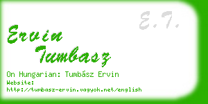 ervin tumbasz business card